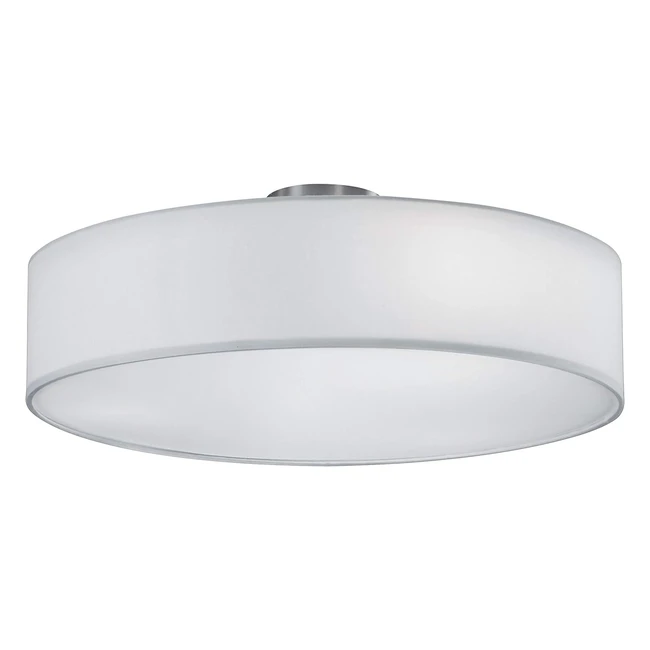 Trio Hotel - Plafón con Pantalla de Tela Blanca - Incluye 3 Bombillas E27 de 60W