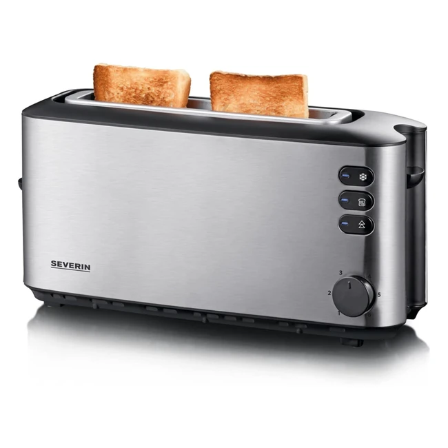 Severin AT 2515 Automatischer Toaster 1000 W 1 langer Schlitzkammer für bis zu 2 Brotscheiben Edelstahl Schwarz