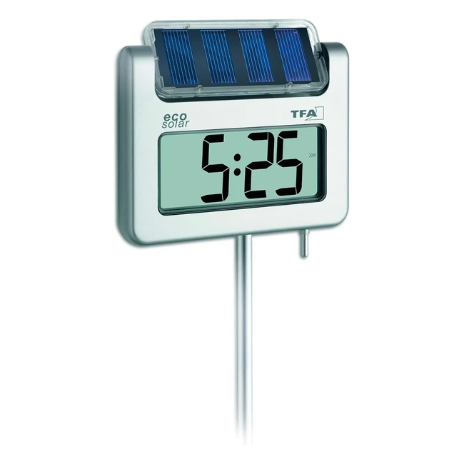 Thermomètre de jardin digital TFA Dostmann Avenue 302026 - Résistant aux intempéries, durable, solaire