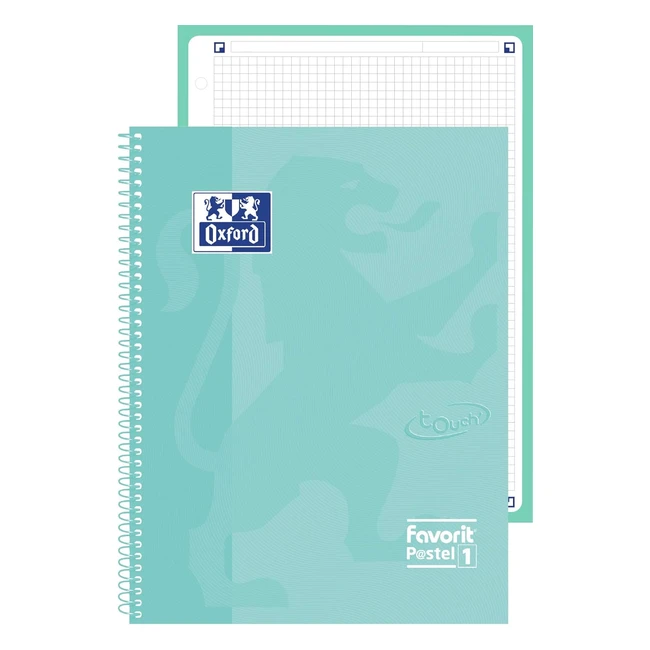 Maxi quaderno spiralato Favorit Oxford 400115568, quadretti 5mm, celeste pastello