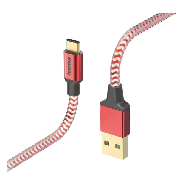 Hama Reflective USB A auf USB C Nylon 1,5 m Schnellladekabel Datenkabel USB Kabel Handykabel USB Typ A Typ C Knickschutz flexibel vergoldet