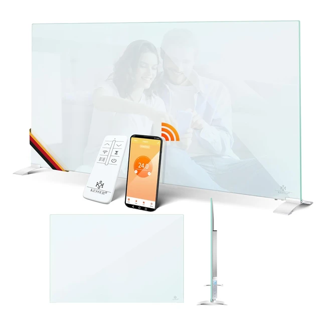 Kesser Infrarot-Heizung 500 W Glas-Konvektor Energiesparend 2in1 Standgerät/Wandmontage Fernbedienung App-Steuerung Thermostat