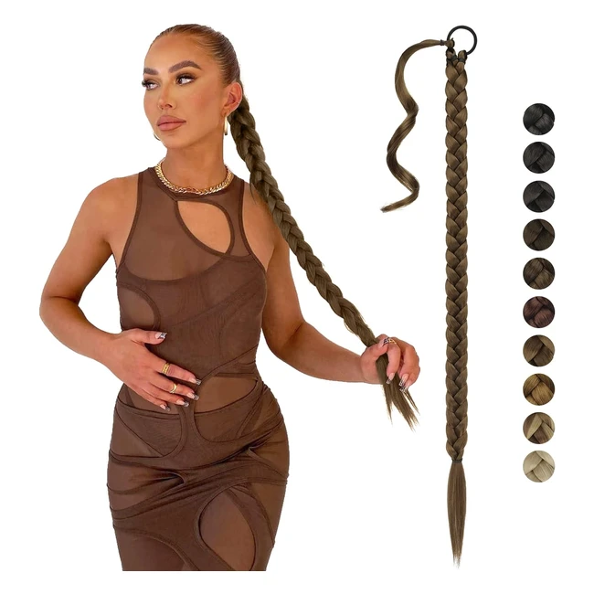 Coda di Cavallo Lunga Feshfen 66 cm - Treccia Lunga - Capelli Sintetici - Marrone Chiaro