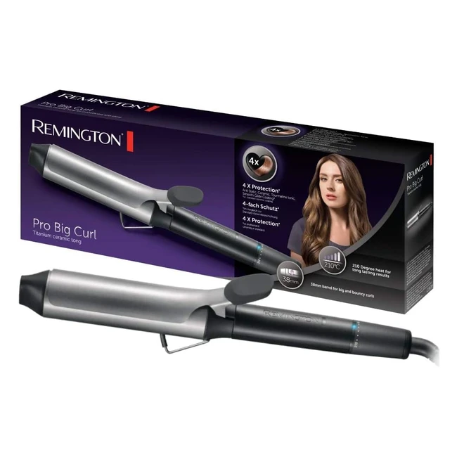Remington Pro Big Curl CI5538 - 38mm, Große Locken, 4-facher Schutz, Keramik-Turmalin-Beschichtung, 8 Temperaturstufen