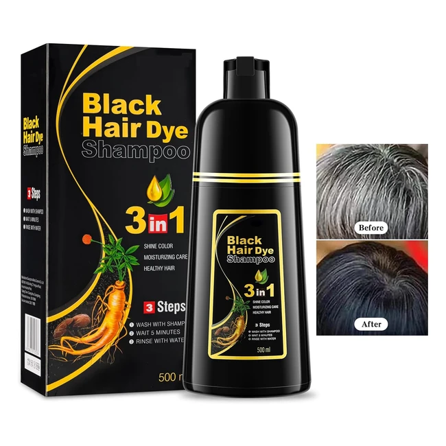 Shampoo Colorante per Capelli Grigi - Tintura Istantanea 500ml