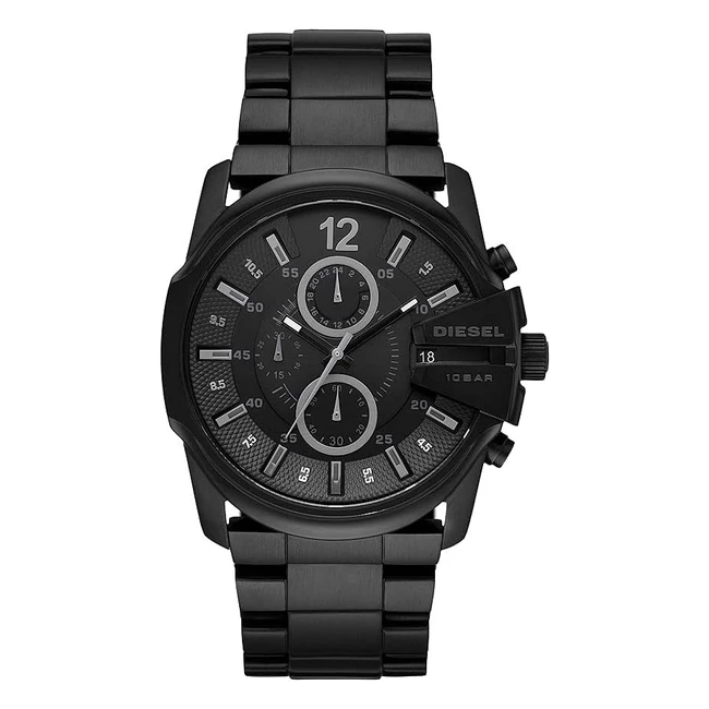 Orologio Diesel Master Chief Chrono Uomo - Movimento a Tre Lancette - Cassa Acciaio Inossidabile - 49mm - Bracciale Acciaio Inossidabile