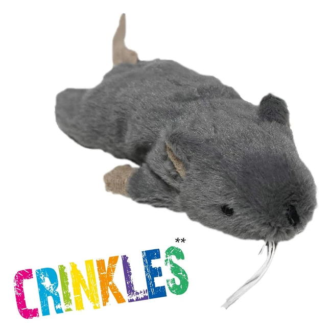 Jouet pour chat Tyrol - Peluche souris géante - Papier crinckle et herbe à chat - Taille 20 cm