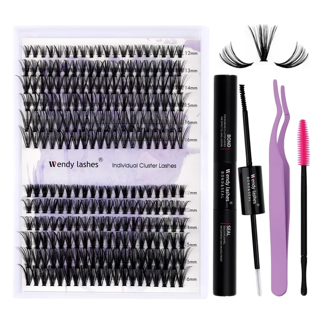 Ciglia Finte Individuali Kit D Curl 240pcs DIY Cluster Lashes Kit 30p40p 007mm Mix 1216mm Ciuffetti Extension Ciglia Kit Ciuffetti Ciglia Finte Wendy Lashes30d40dddiy Lash Extension Kit