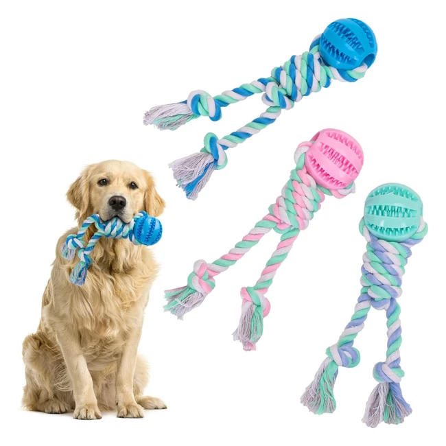 Corde de jouet pour chien Nobleza 100% coton - Santé mentale et dentaire - Meilleur cadeau pour tous les types de chiens