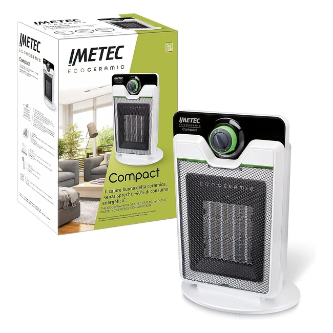 Radiateur soufflant céramique Imetec - Chauffage électrique, faible consommation d'énergie, silencieux - 3 niveaux de température
