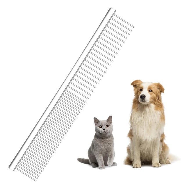 Peigne de toilettage 2en1 pour chiens et chats - Nobleza - Acier inoxydable - Extrémités arrondies - Sécurité