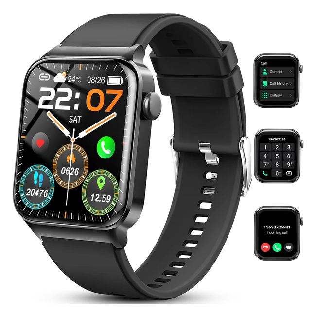 Smartwatch Donna Uomo - Effettua/Risposta Chiamate - 185 - Orologio Fitness Smart Watch - Contapassi/Cardiofrequenzimetro/Cronometro - 113 Sportivo - Impermeabile IP68 - Fitness Tracker per Android iOS