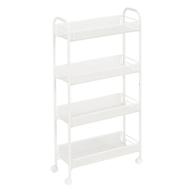 Carro de Almacenamiento de Metal de 4 Niveles - Amazon Basics - Referencia: 123456 - Organiza y Transporta Fácilmente