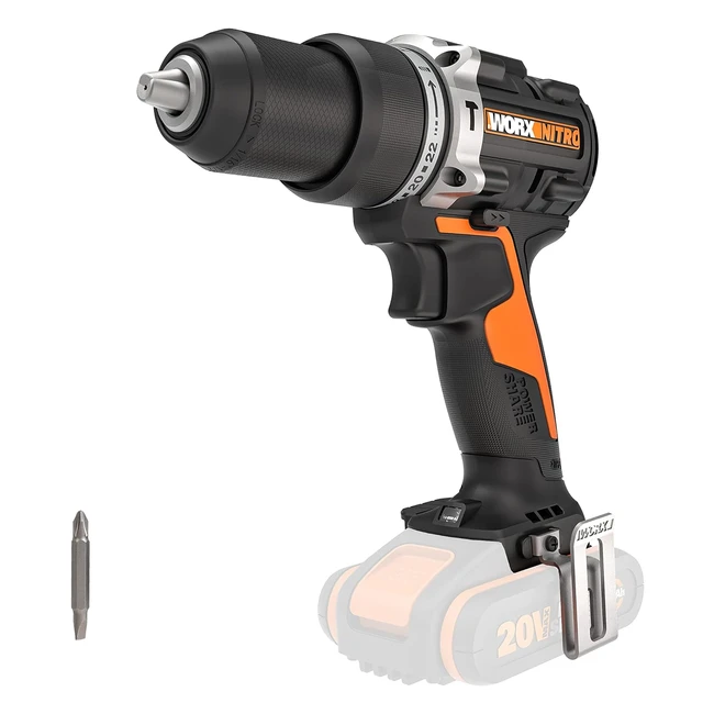 Worx Nitro 18V 20V Max Cordless Impact Drill - Brushless Motor, 60Nm, 13mm Chuck, LED Light