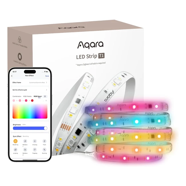 Aqara LED Strip T1 - Zigbee 3.0 - 2m RGB IC Lights - 16M Colors - Apple Home - Google Home - Alexa