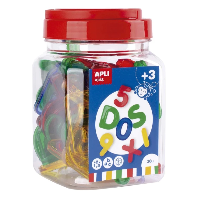 Apli Kids 17493 - Letras y Números Transparentes de Colores - Actividad Educativa