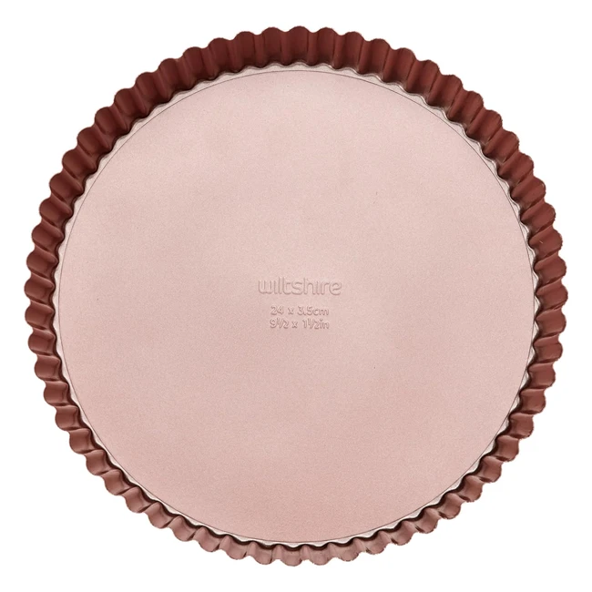 Wiltshire Rose Gold Quiche and Tart Pan - Nonstick, Removable Base - 24x4cm