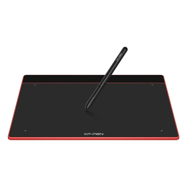 Tablette graphique XP-Pen Deco Fun L - 10x6 pouces - Stylet passif - 8192 niveaux - Inclinaisons 60° - Compatible Mac Windows Chrome OS Android - Rouge carmin