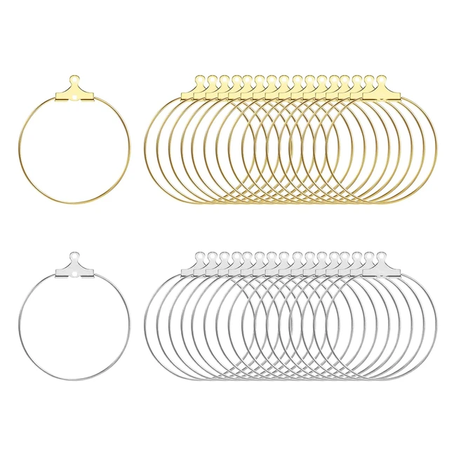 Orecchini Fai da Te Alexcraft - 100pz Cerchio Oro - Ref. 12345 - Facili da Indossare