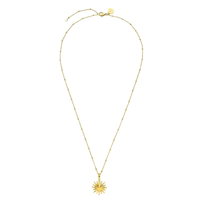 Collana donna Purelei Sun in acciaio inossidabile - Lunghezza 50-55 cm - Look personalizzato