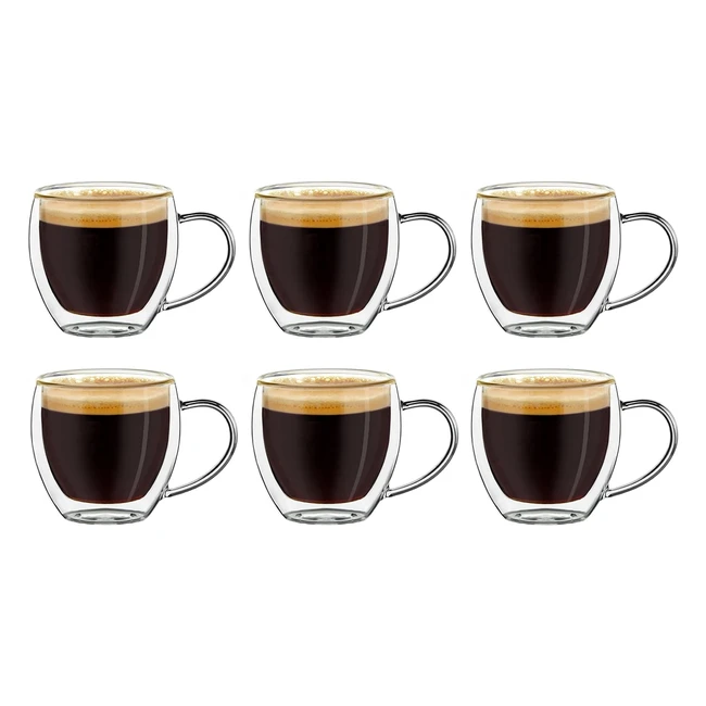 Bicchieri Espresso Doppia Parete 100ml - Effetto Flottante - Confezione da 6