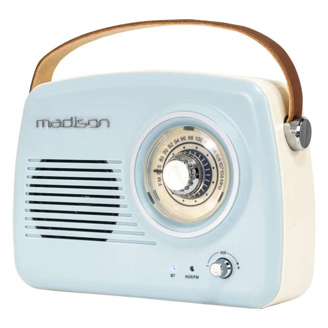 Madison Freesound VR30 - Portable Nostalgie Radio mit Bluetooth und FM, 30W