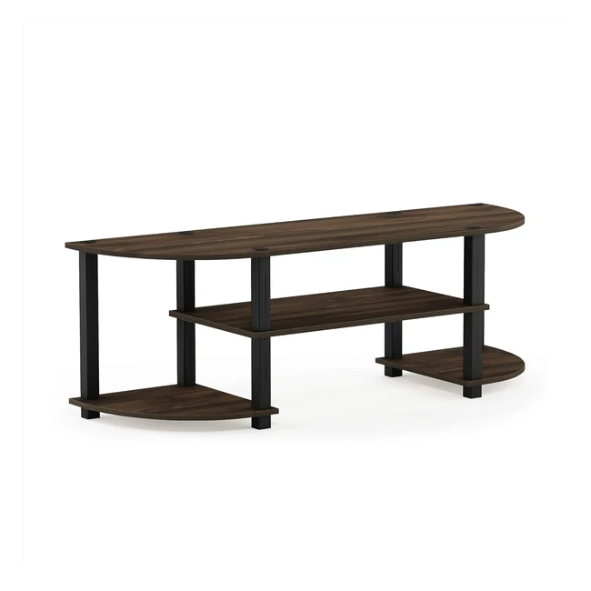 Furinno Turnstube Wide TV Entertainment Center - Columbia Walnut/Black - 120W x 40H x 34D cm