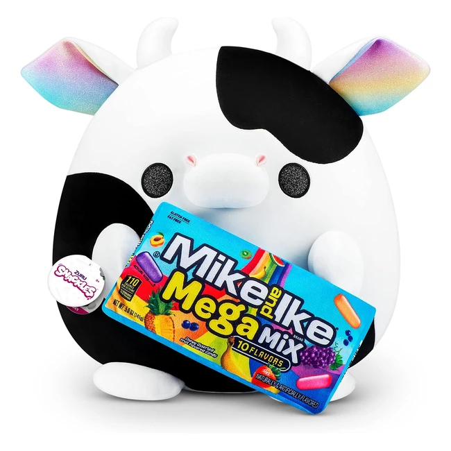 Snackles Série 1 - Vache Peluche Surprise Moyenne - Ultra Douce et Confortable - 28 cm - Licence Accessoire Marque Snack Vache