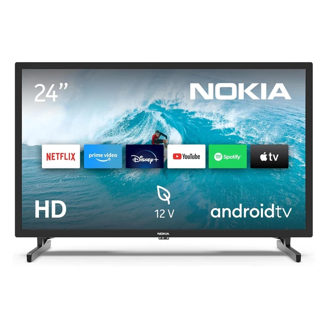 Nokia TV LED HD 24 pulgadas, Smart Android TV, 12V Camping, Triple Sintonizador, HEA24GH220
