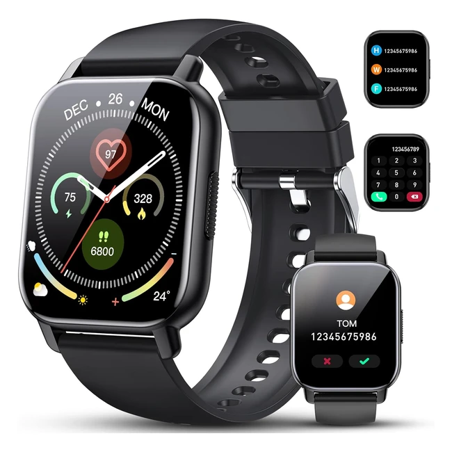 Montre Connectée Homme Femme Bluetooth 185 Smartwatch Podomètre Cardiofréquencemètre