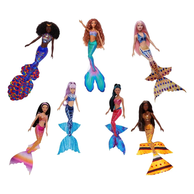 Disney La Sirenetta Ariel e le sue sorelle - Set da collezione con 7 bambole sirena