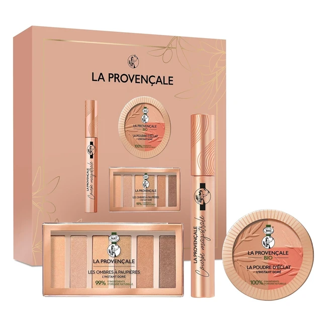 Coffret cadeau maquillage L'Instant Dor - La Provençale (Réf: 123456) - Poudre éclat, Palette L'Instant Dor, Mascara Courbe Magistrale