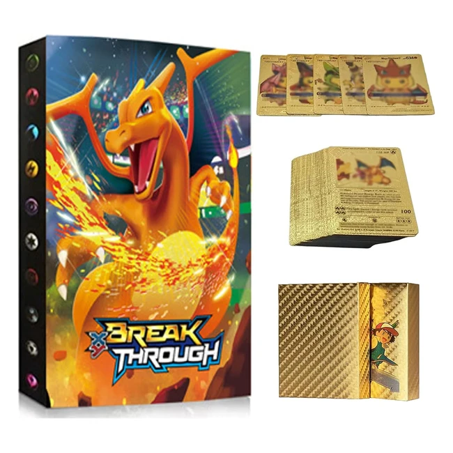 Album Classeur Cartes VMAX Or - 55 Cartes Françaises - Jusqu'à 240 Cartes - Léger et Pratique