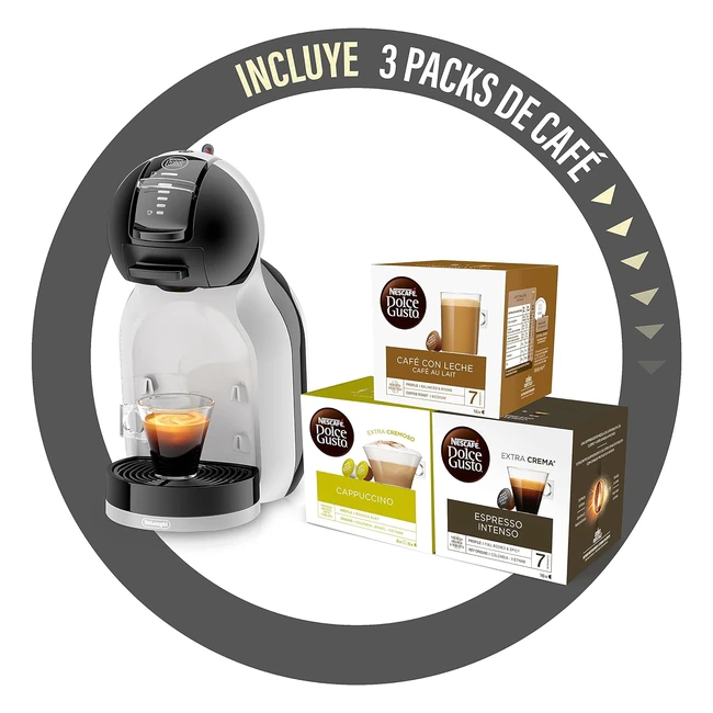 Máquina de café De'Longhi Mini Me Dolce Gusto con 3 packs de café - Negro/Gris