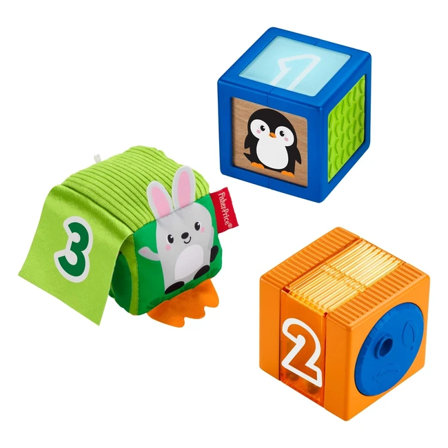 Fisher-Price Cubes d'éveil: Surprises, Activités et Textures pour Bébé (6 mois+) - GJW13