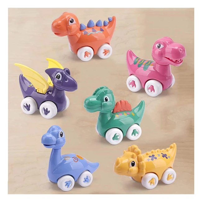 Coche juguete para bebé dinosaurios - Tire hacia atrás - 6 piezas mini coches de juguete