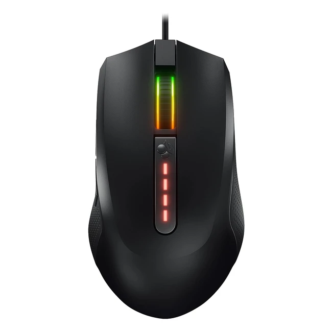 Cherry MC 21 - Souris de jeu filaire, capteur Pixart précis de 5000 dpi, éclairage RVB, profils utilisateur programmables - Noir