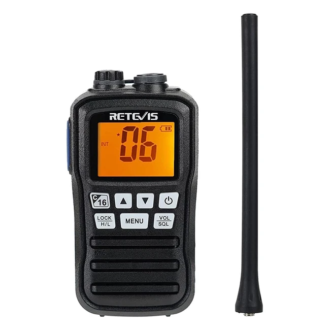 Retevis RM01 Marine Walkie Talkie - IP67 Waterproof, Vibration Floating, 88 Channels - Black