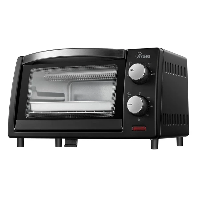 Horno eléctrico Ardes AR6211B, 10L, termostato regulable, temporizador, doble vidrio