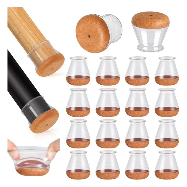 Gommini per sedie rotondi con feltrini - Protezioni per gambe di sedie - 16 pezzi