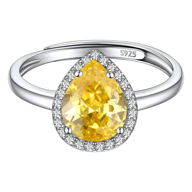 Bague Argent ChicSilver Pierre Goutte Femme Réglable - Bijoux Fantaisie Cadeaux Anniversaire