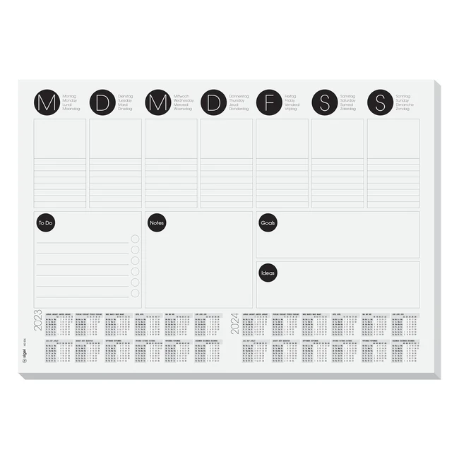 Sous-main en papier calendrier Sigel HO506 - 2 ans, Todolist - A3 42x297cm