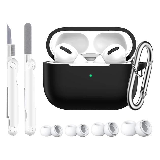 Custodia AirPods Pro Generation con Kit di Pulizia e Auricolari di Ricambio XSSML - Nero