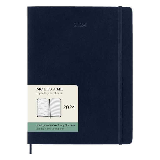 Agenda Semanal Moleskine 2024 XL 19x25 Azul Zafiro