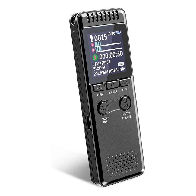 Grabadora de Voz Vivaniir 64GB - Batería de Larga Duración - Activación por Voz - Carcasa Metálica - USB-C - Para Conferencias y Entrevistas