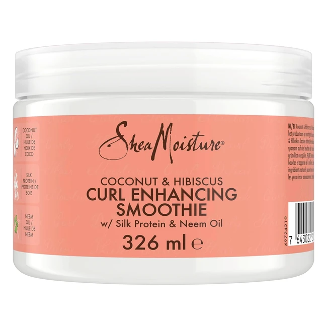 Shea Moisture Coconut Hibiscus Curl Enhancer - Smoothie for Thick Curly Hair - No Silicones or Sulphates - 326ml