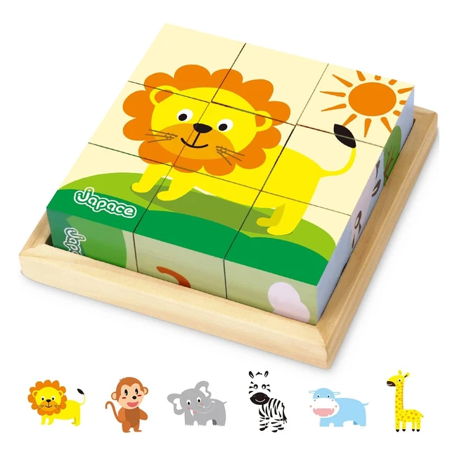 Puzzle in Legno 3D con Animali - Giocattolo Educativo Montessori per Bambini 1-4 Anni