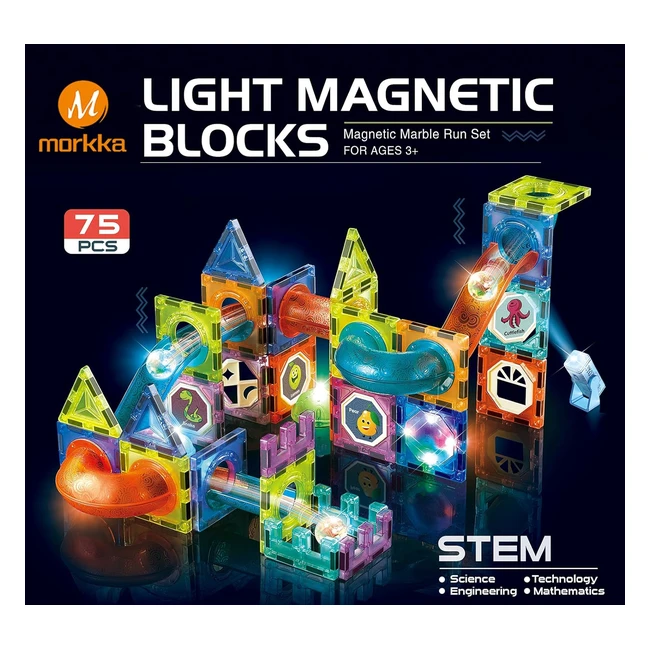 Blocchi di Costruzione Magnetici Morkka | Giocattoli STEM per Bambini | Set 312 Pezzi | Ragazzi e Ragazze
