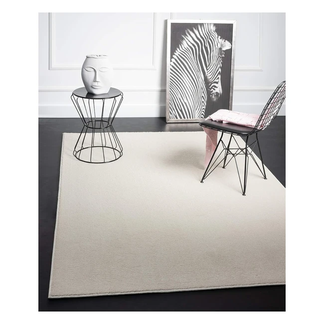 Emma Alfombra Salón Pelo Corto 17mm 120x170cm Crema