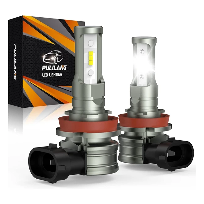 Pulilang Lampadine H11 LED 55W 12000lm 6500K Bianco Freddo - Alta Luminosità, Mini Dimensioni